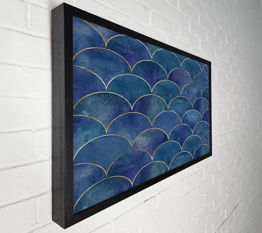  A Canvas Print of Half Circle Blue Pattern Canvas Print