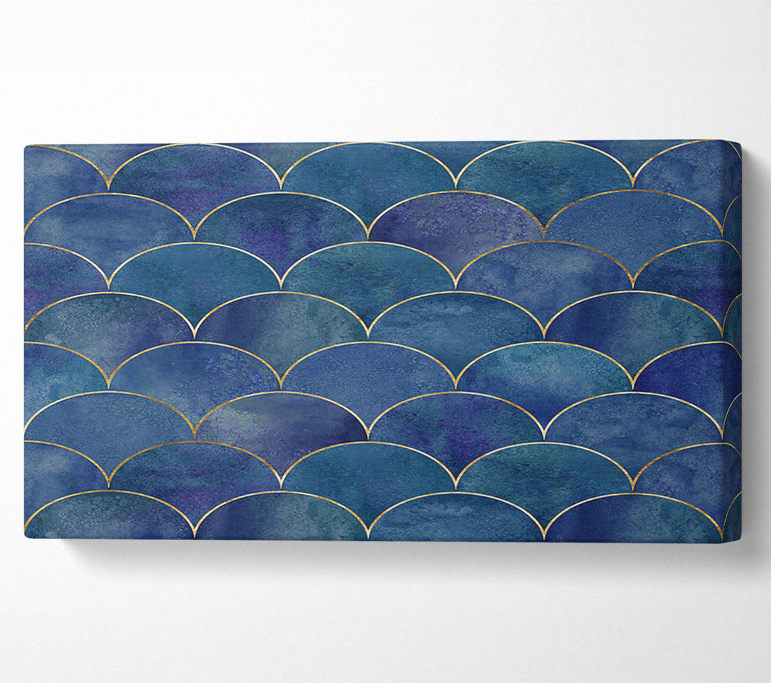  A Canvas Print of Half Circle Blue Pattern Canvas Print