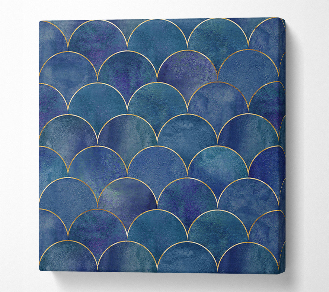  A Canvas Print of Half Circle Blue Pattern Canvas Print