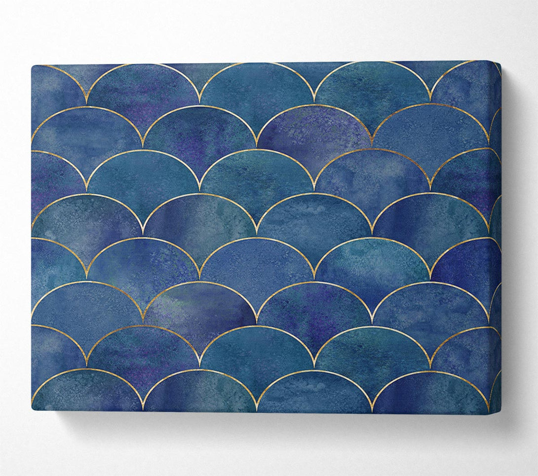  A Canvas Print of Half Circle Blue Pattern Canvas Print