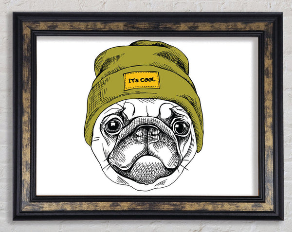 Pug Life Beanie Framed Print