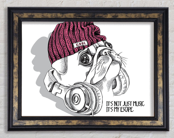 Pug Music Framed Print