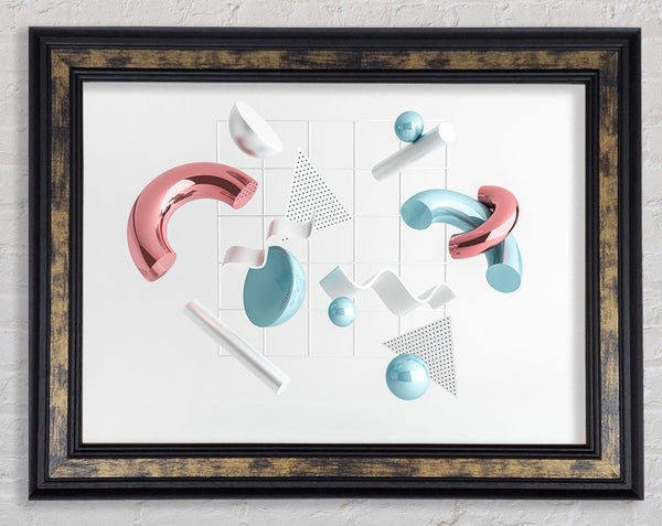 Three Dimensional Shapes Framed Print