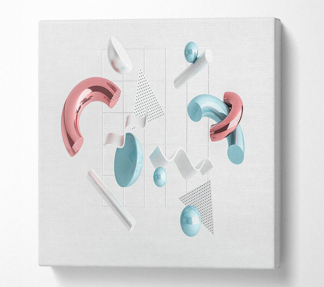  A Canvas Print of Three Dimensional Shapes Canvas Wall Art