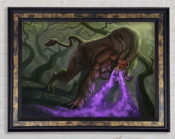 Purple Smoke Breathing Creature Framed Print
