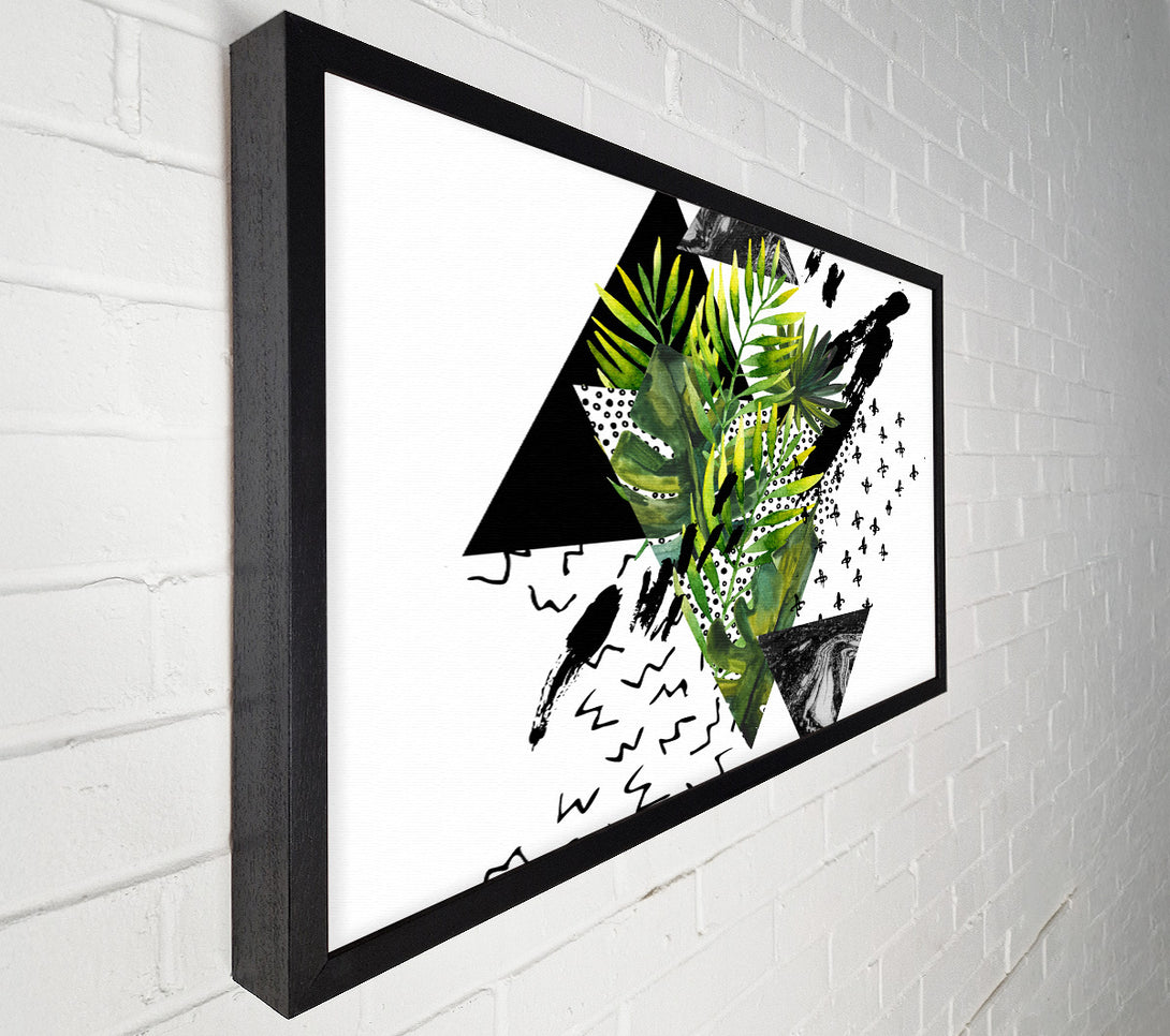  A Canvas Print of Black Triangle Modern Branch Canvas Wall Art