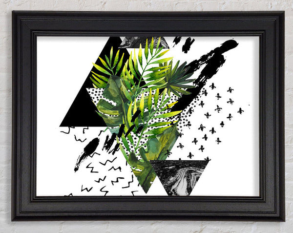 Black Triangle Modern Branch Framed Print