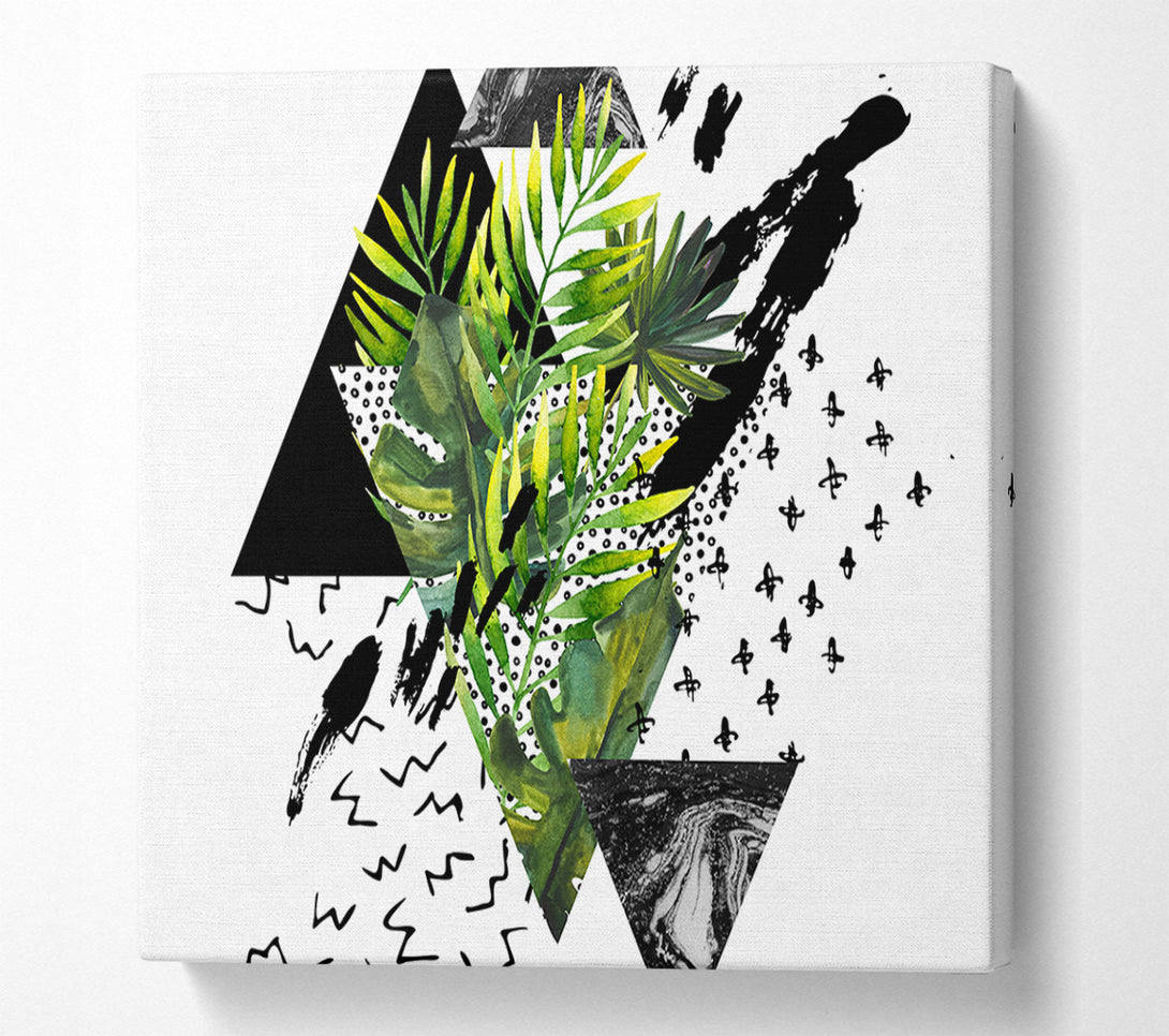  A Canvas Print of Black Triangle Modern Branch Canvas Wall Art