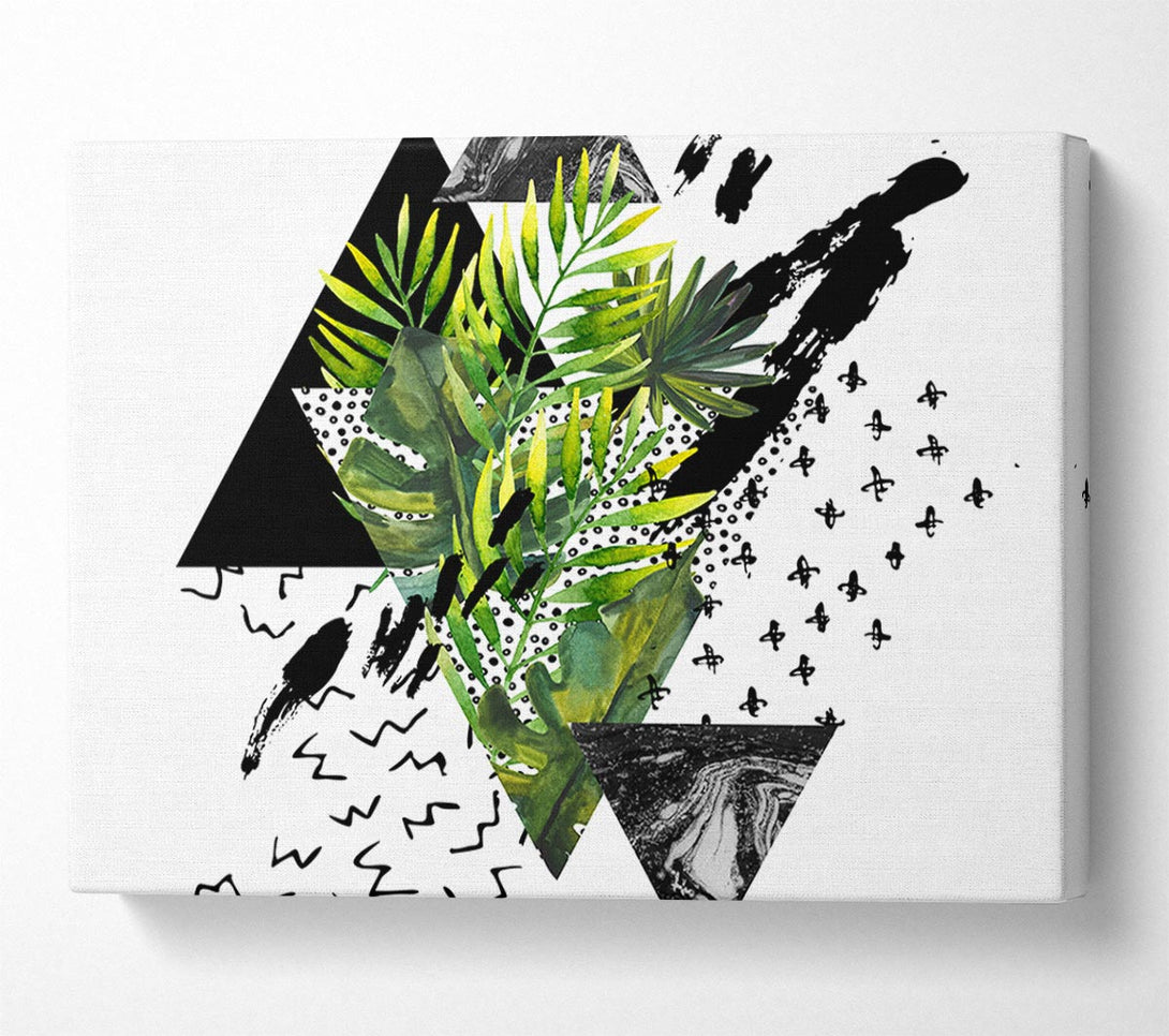  A Canvas Print of Black Triangle Modern Branch Canvas Wall Art