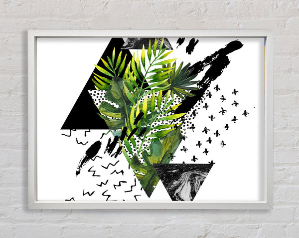Black Triangle Modern Branch Framed Print