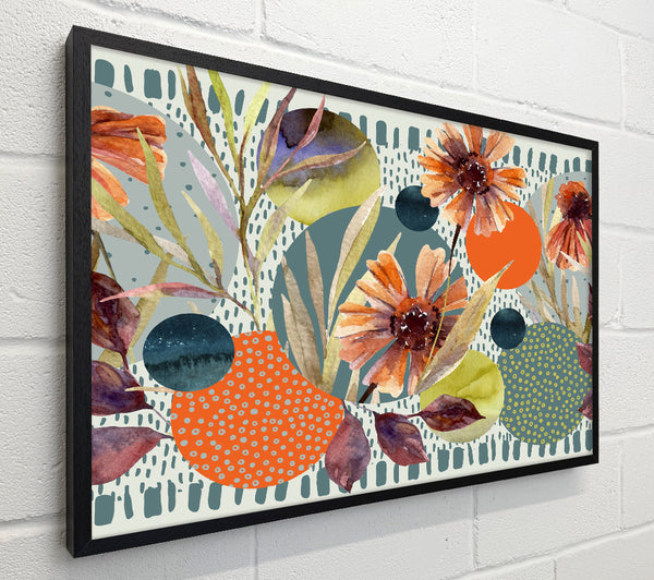 Cut Out Flowers On Abstract