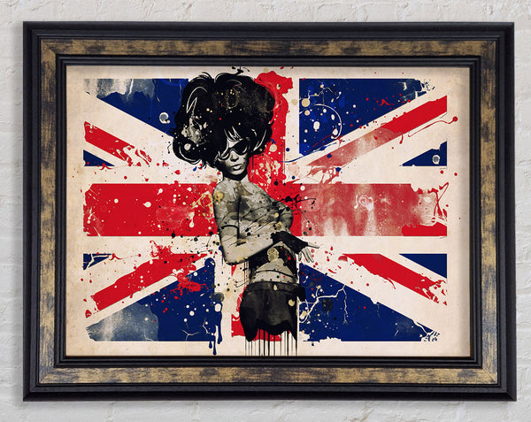 Union Jack Woman Side Framed Print