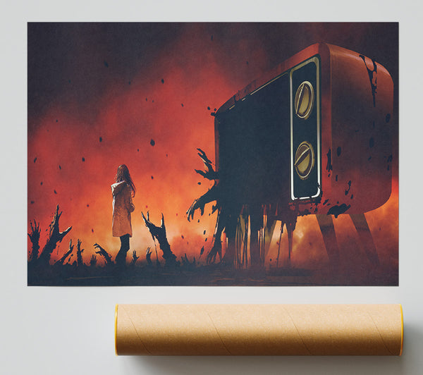 The Walking Tv Horror Giclee Print