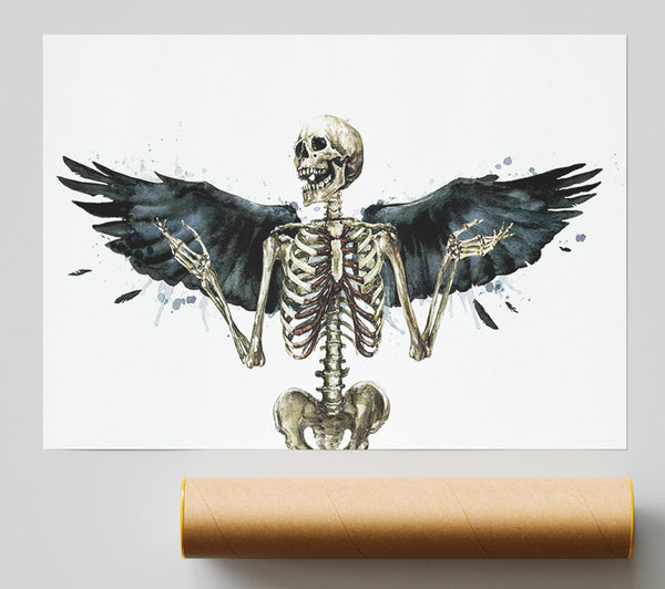 Skeleton Angel Wings Poster
