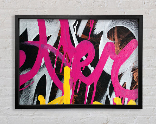 Swirl Of Pink Graffiti Framed Print