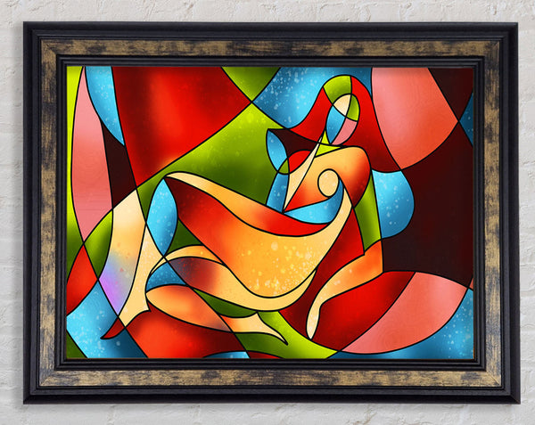 Stained Glass Abstract Framed Print