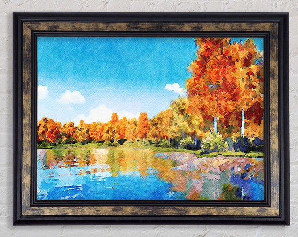 Vibrant Orange Trees Framed Print
