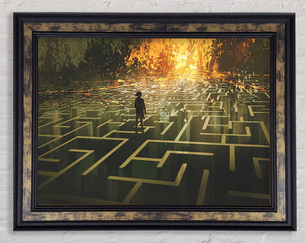 Standing On A Maze Framed Print