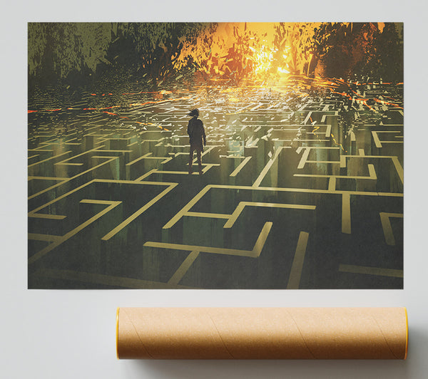 Standing On A Maze Print