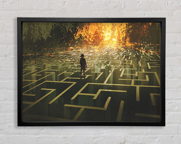 Auf einem Labyrinth stehen