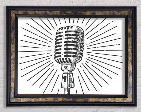 Retro Microphone Framed Print