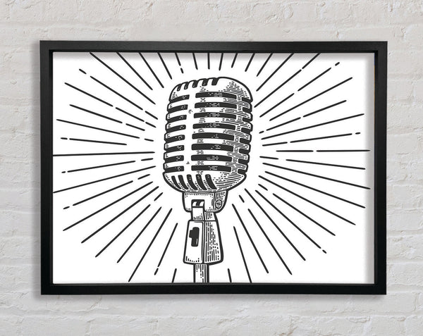 Retro Microphone Framed Print
