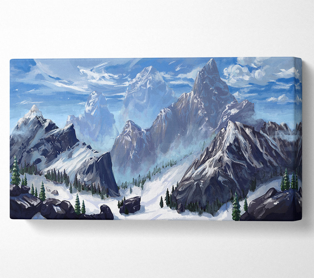  A Canvas Print of Sharp Mountain Snow Canvas Wall Art