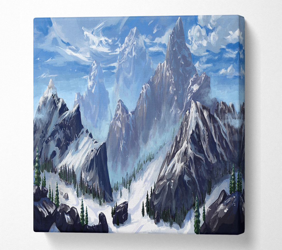  A Canvas Print of Sharp Mountain Snow Canvas Wall Art