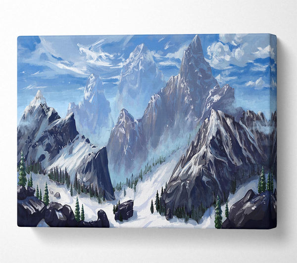  A Canvas Print of Sharp Mountain Snow Canvas Wall Art
