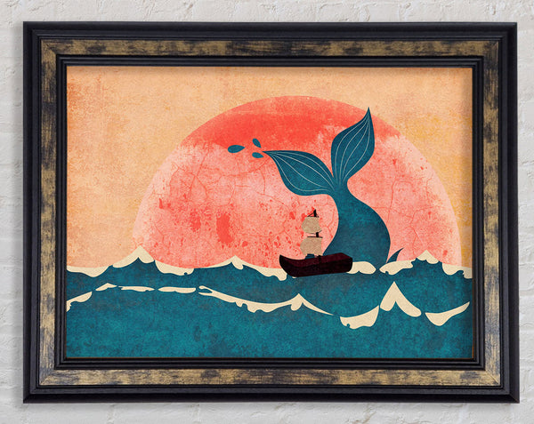 Sailing By The Whale Framed Print