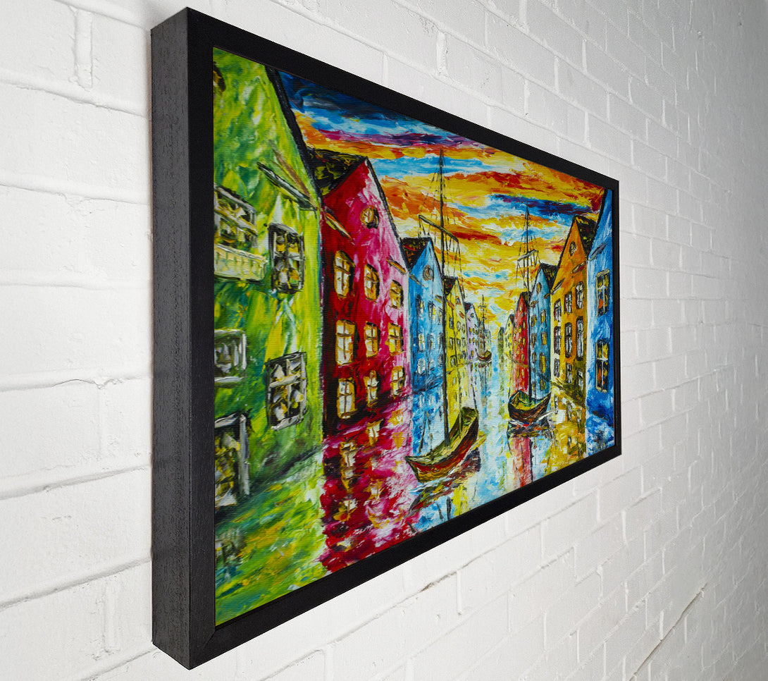  A Canvas Print of The Sea Village Painted Canvas Art