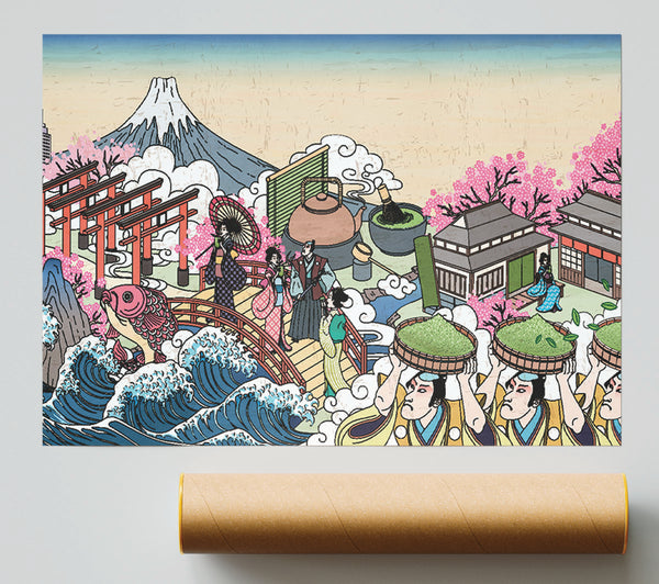 Japanese Collage Art Giclee Print
