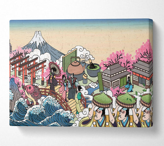 Japanese Collage Art Canvas Wall Art