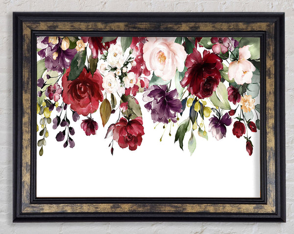 Flowers Falling From Above Framed Print