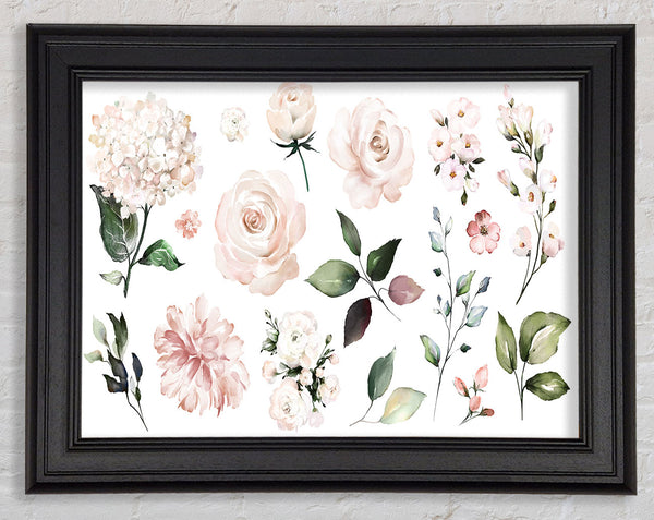 Montage von rosa Blumen