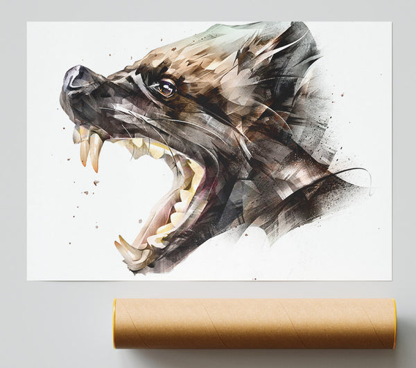 Hyena Head Poster