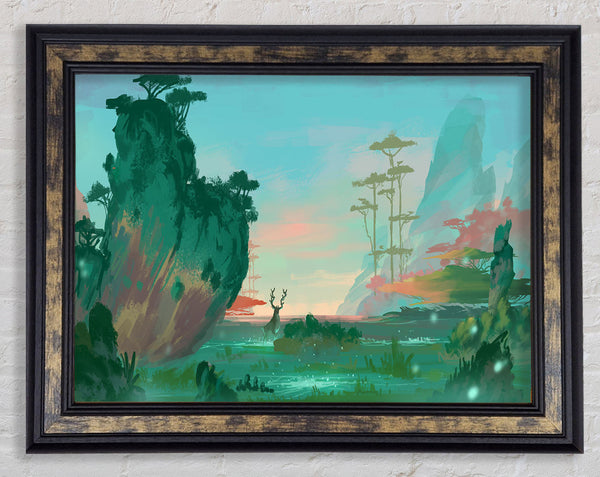Curved Mountain Side Framed Print