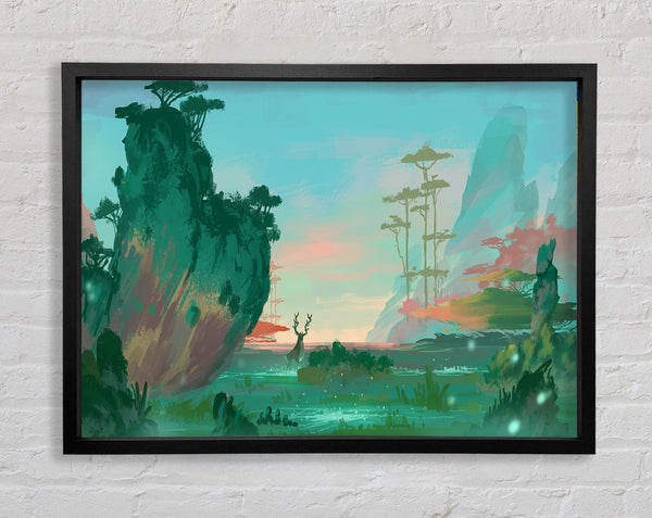Curved Mountain Side Framed Print