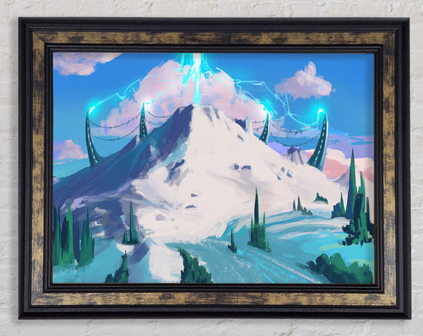 The Blue Jet From The Mountain Framed Print