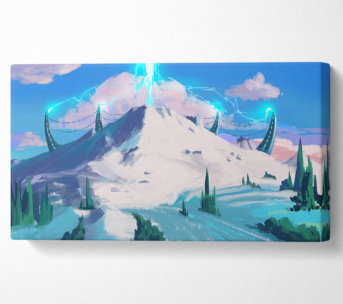  A Canvas Print of The Blue Jet From The Mountain Canvas Print