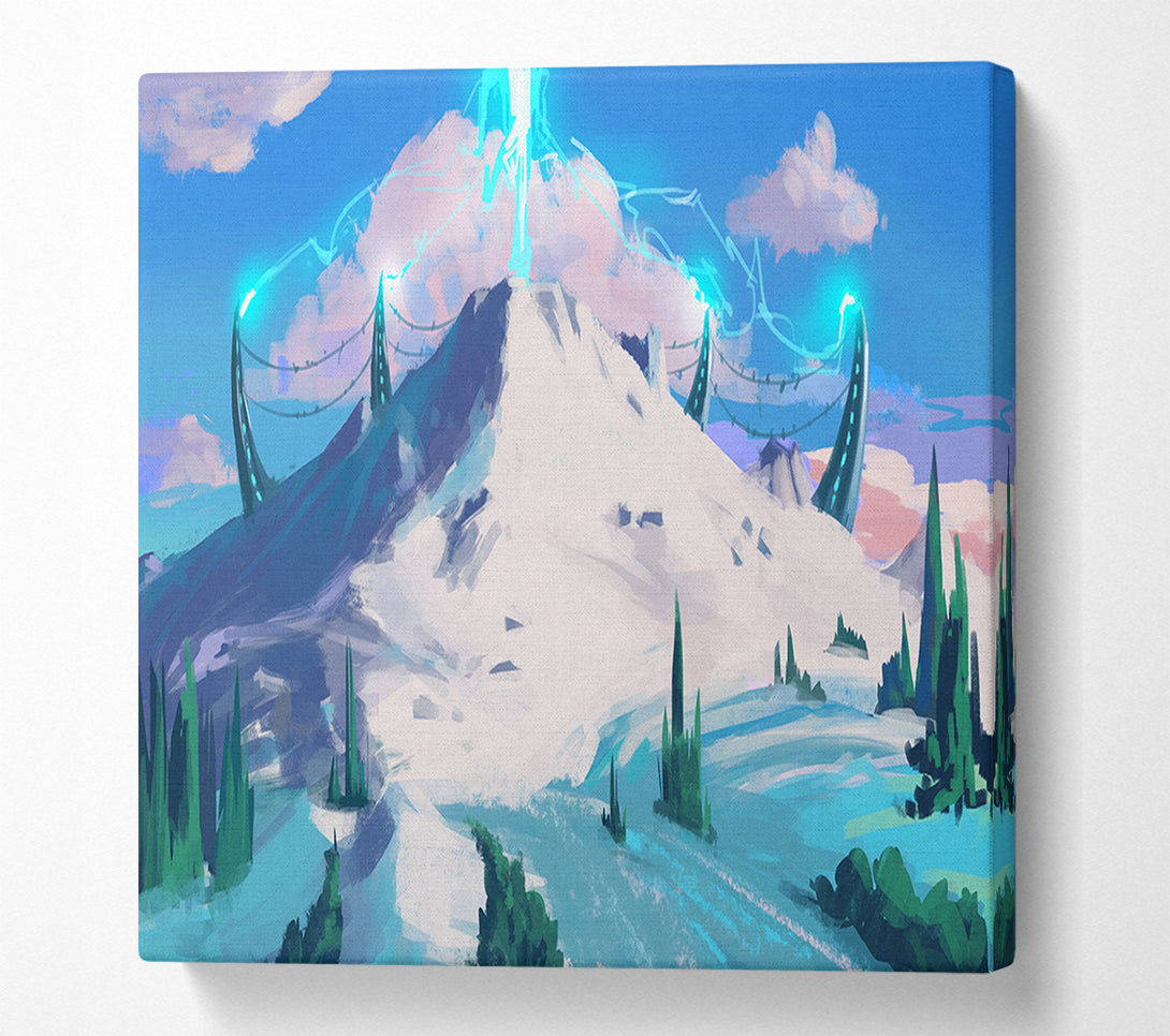  A Canvas Print of The Blue Jet From The Mountain Canvas Print