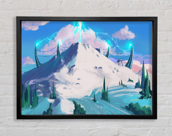 The Blue Jet From The Mountain Framed Print