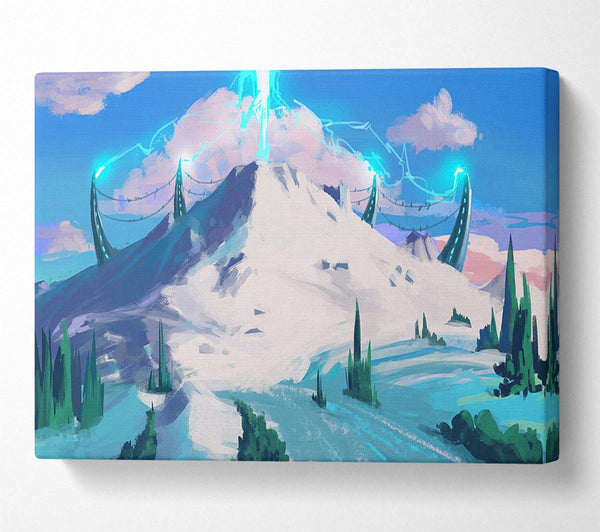  A Canvas Print of The Blue Jet From The Mountain Canvas Print