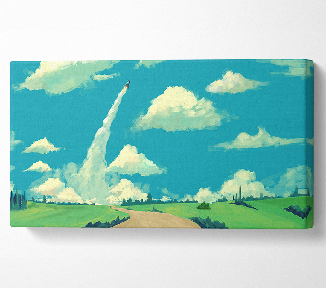  A Canvas Print of Jetting Off In The Sky Canvas Print