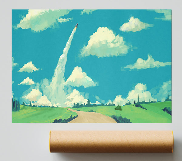 Jetting Off In The Sky Giclee Print