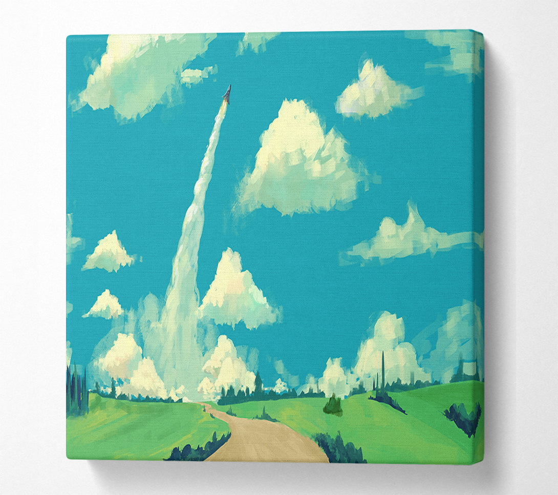  A Canvas Print of Jetting Off In The Sky Canvas Print