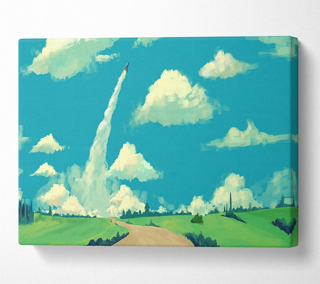  A Canvas Print of Jetting Off In The Sky Canvas Print