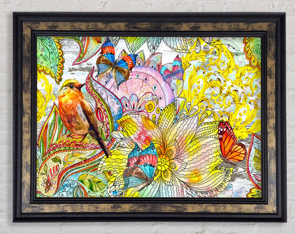 Beautiful Patterns Of India Butterflies Framed Print