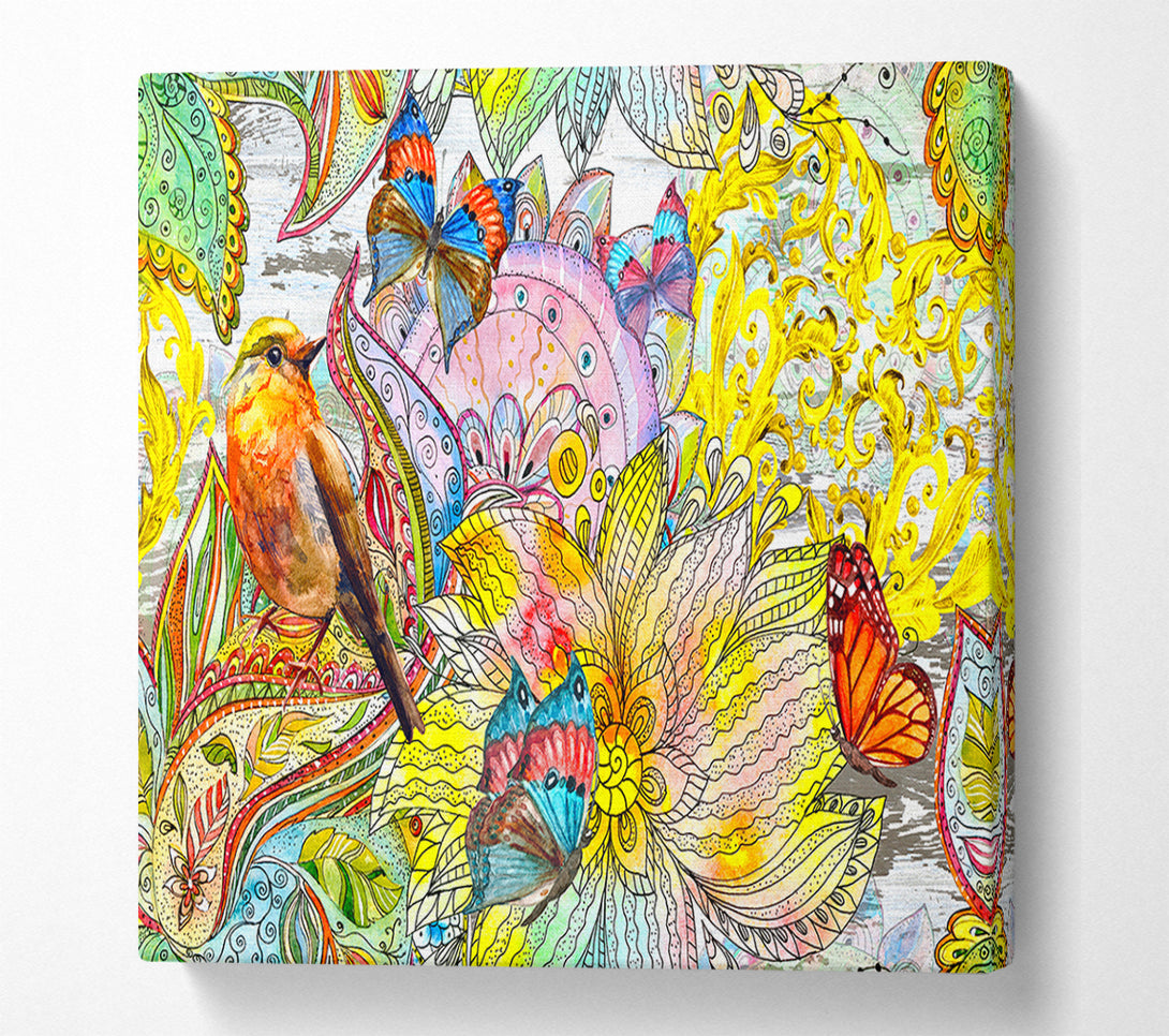  A Canvas Print of Beautiful Patterns Of India Butterflies Canvas Wall Art