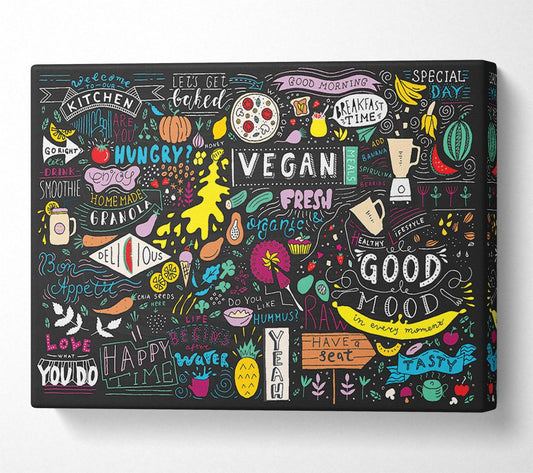 Vegan Good Mood Colour Canvas Wall Art
